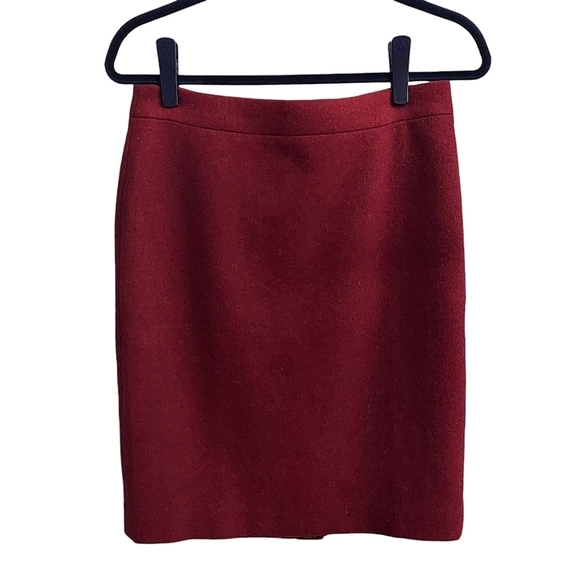 J.CREW MERCANTILE Burgundy Wool Pencil Skirt - Picture 1 of 10